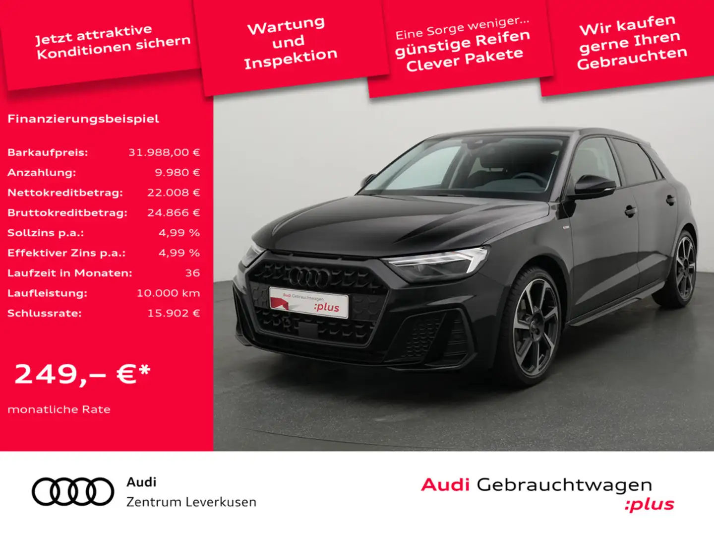 Audi A1 Sportback S line ACC CARPLAY KAM SHZ PDC Schwarz - 1