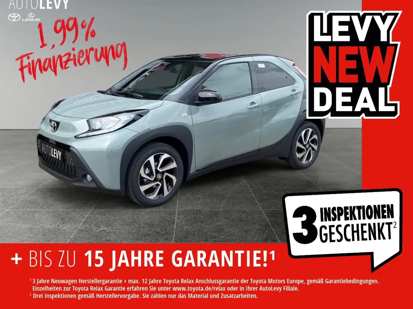 Toyota Aygo X Teamplayer +Rückfahrk.+Sitzheiz.+1,99 % !! Gris - 1