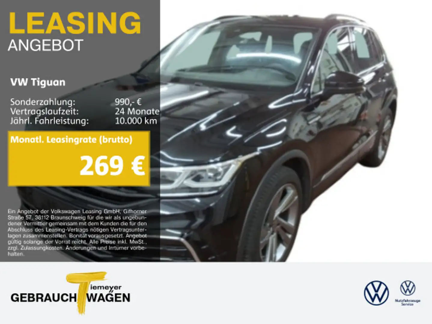 Volkswagen Tiguan 2.0 TDI DSG R-LINE MATRIX AHK ASSIST KAME Schwarz - 1
