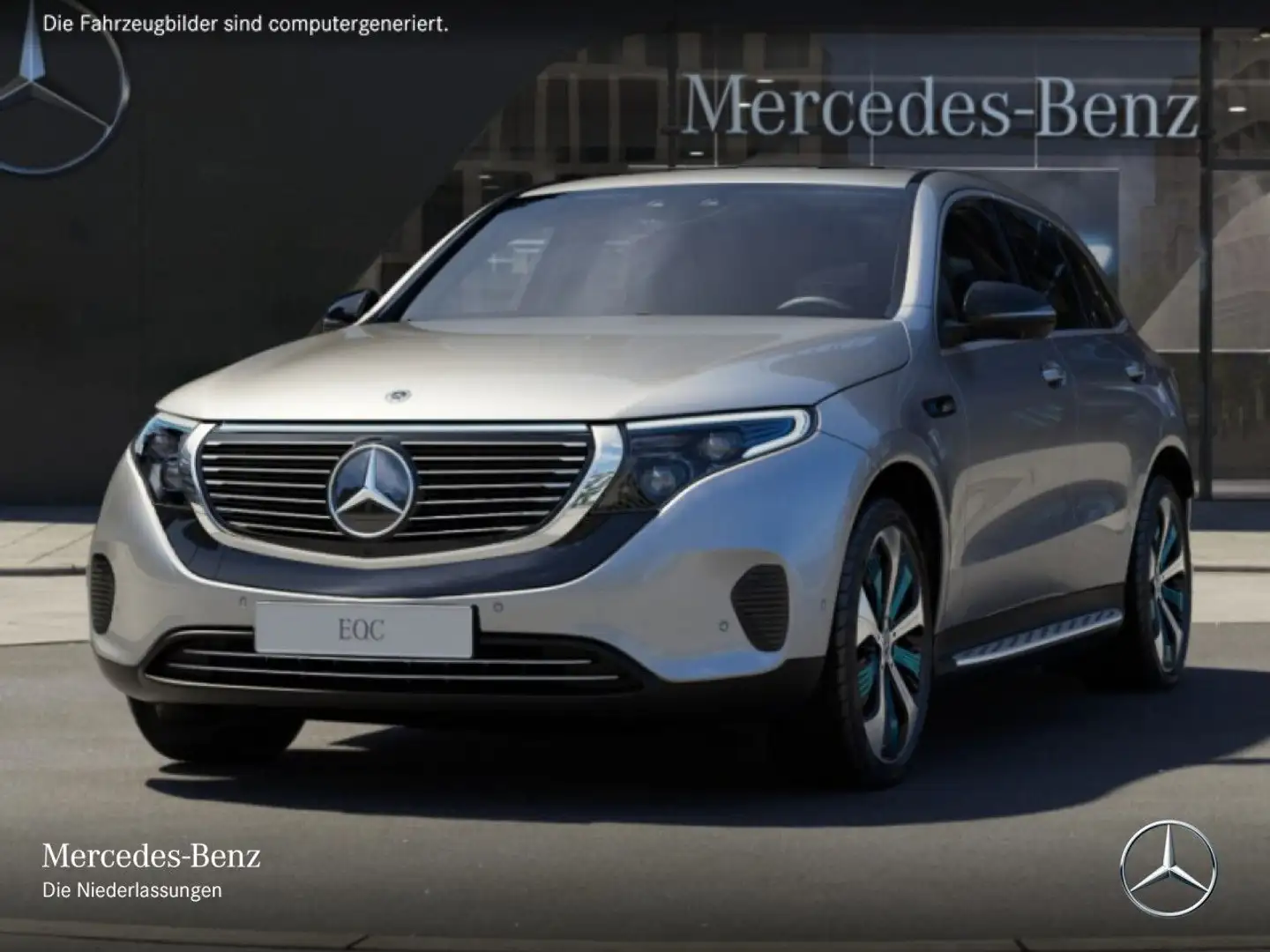 Mercedes-Benz EQC 400 4M 360+AHK+MULTIBEAM+FAHRASS+HUD+KEYLESS Argent - 2