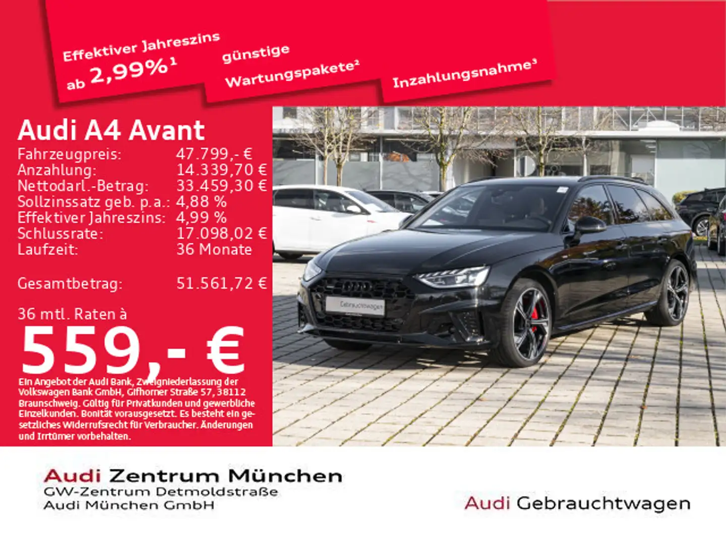 Audi A4 45 TFSI qu. S tronic S line Competition Schwarz - 1