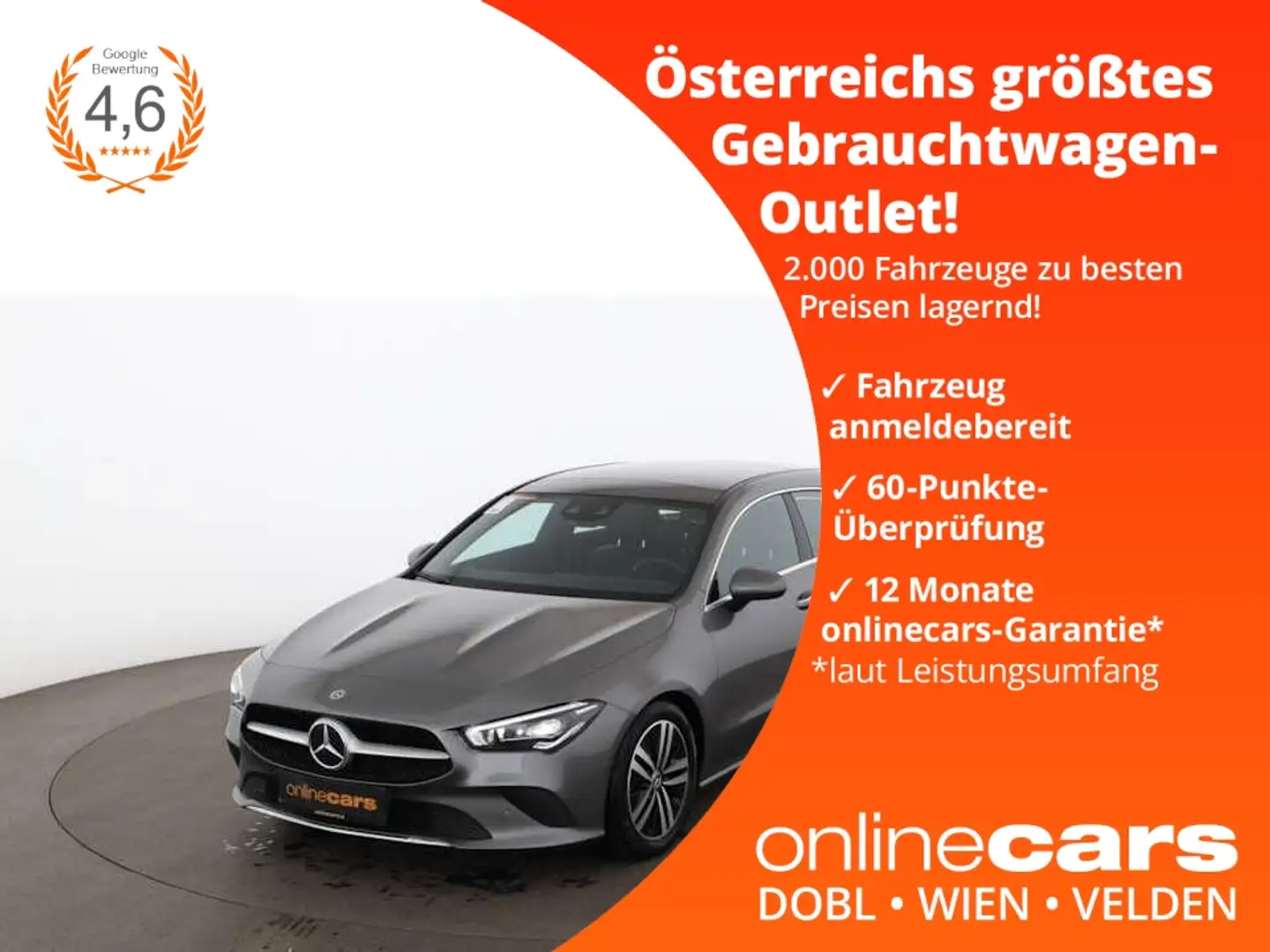 Mercedes-Benz CLA 200 d SB Progressive Aut LED SKY AHK NAV LEDER Grau - 1