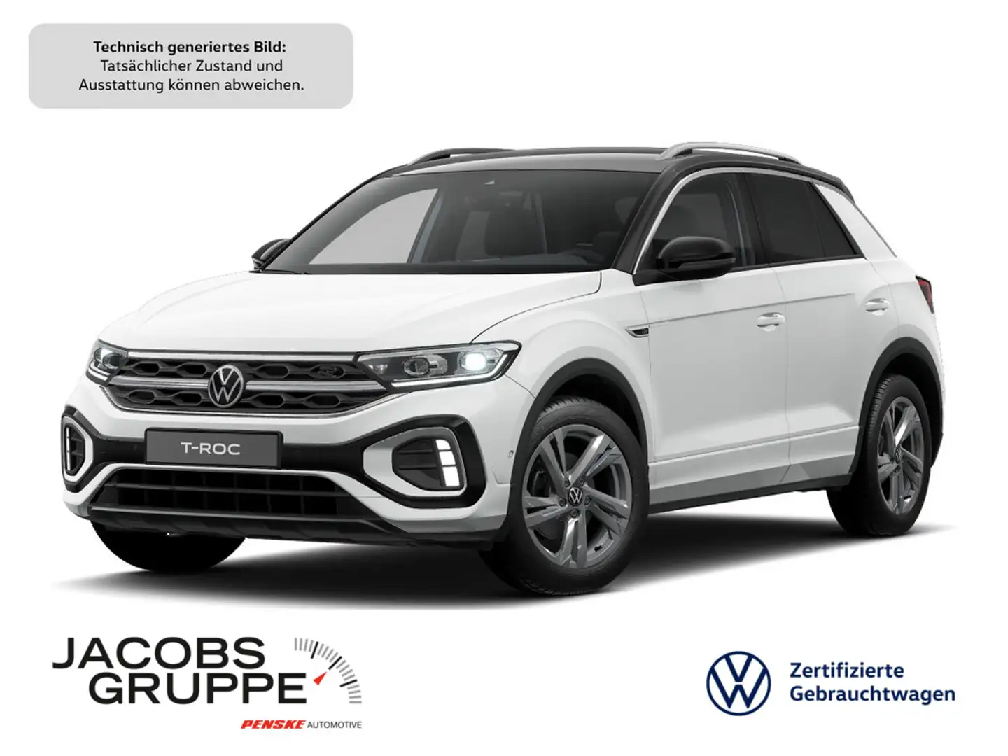 Volkswagen T-Roc 1.5 TSI DSG R-Line AHK*Navi*CAM*SHZ*ACC Weiß - 1