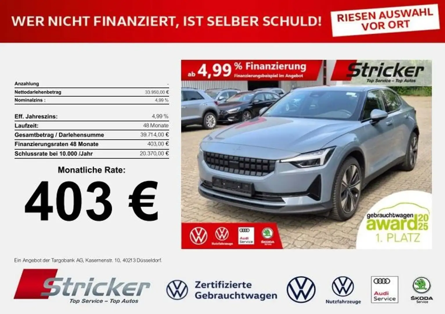 Polestar 2 Long Range Dual Motor 403,-ohne Anzahlung Pilot-L Silber - 2
