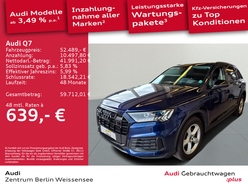Audi Q7 50 TDI quattro S-TRO*STHZG*PANO*MATRIX*LUFT*H — photo 2
