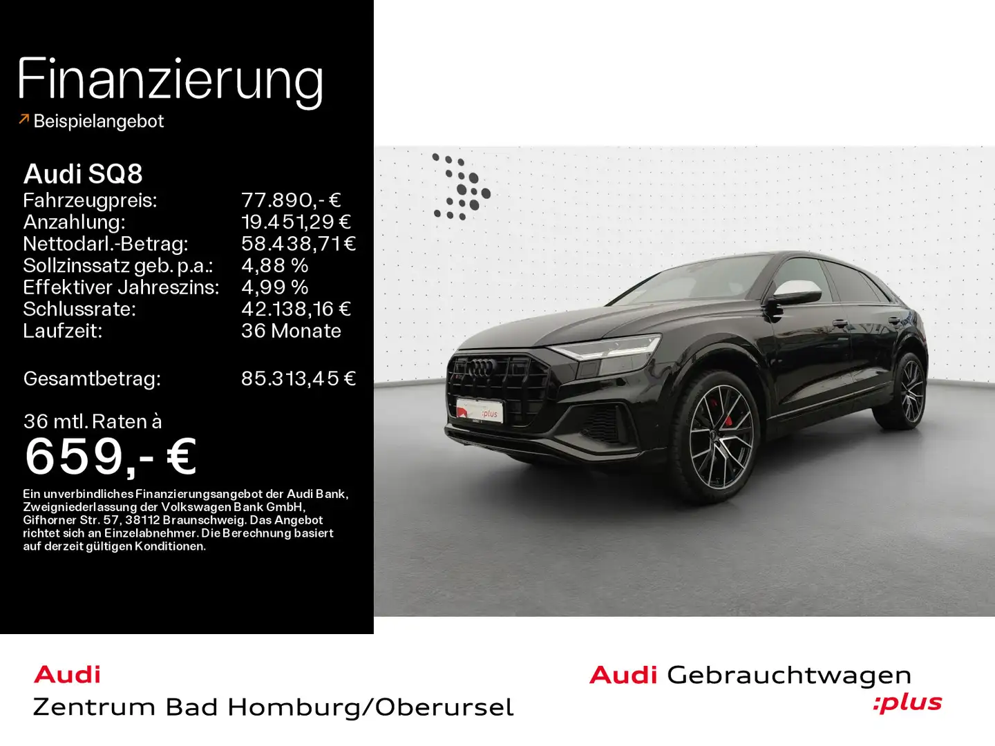 Audi SQ8 TFSI*Navi*LED*Alu*AHK*HUD*PDC*Virtual Cockpi Schwarz - 1