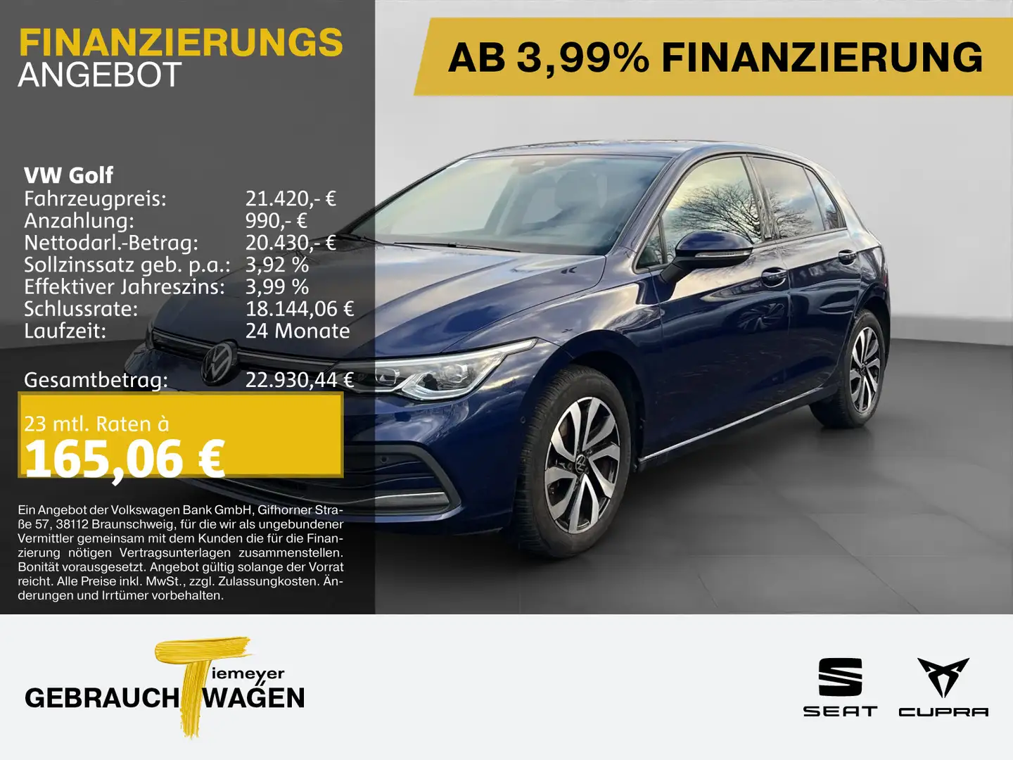 Volkswagen Golf 1.5 TSI ACTIVE ST.HEIZ HuD IQ.DRIVE KAMERA Blau - 1