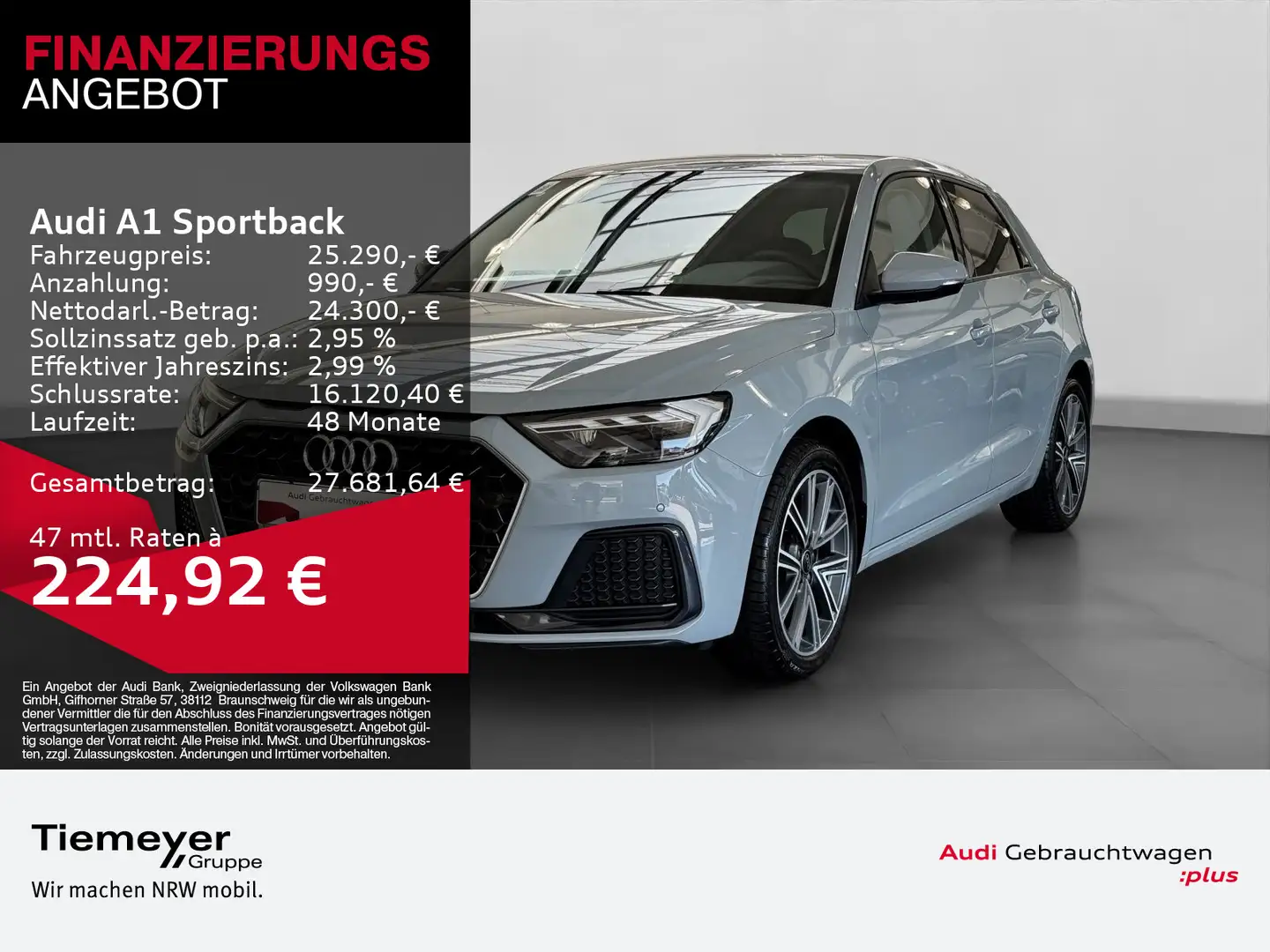 Audi A1 30 TFSI ADVANCED LM17 LED SPORTS NA Gris - 1