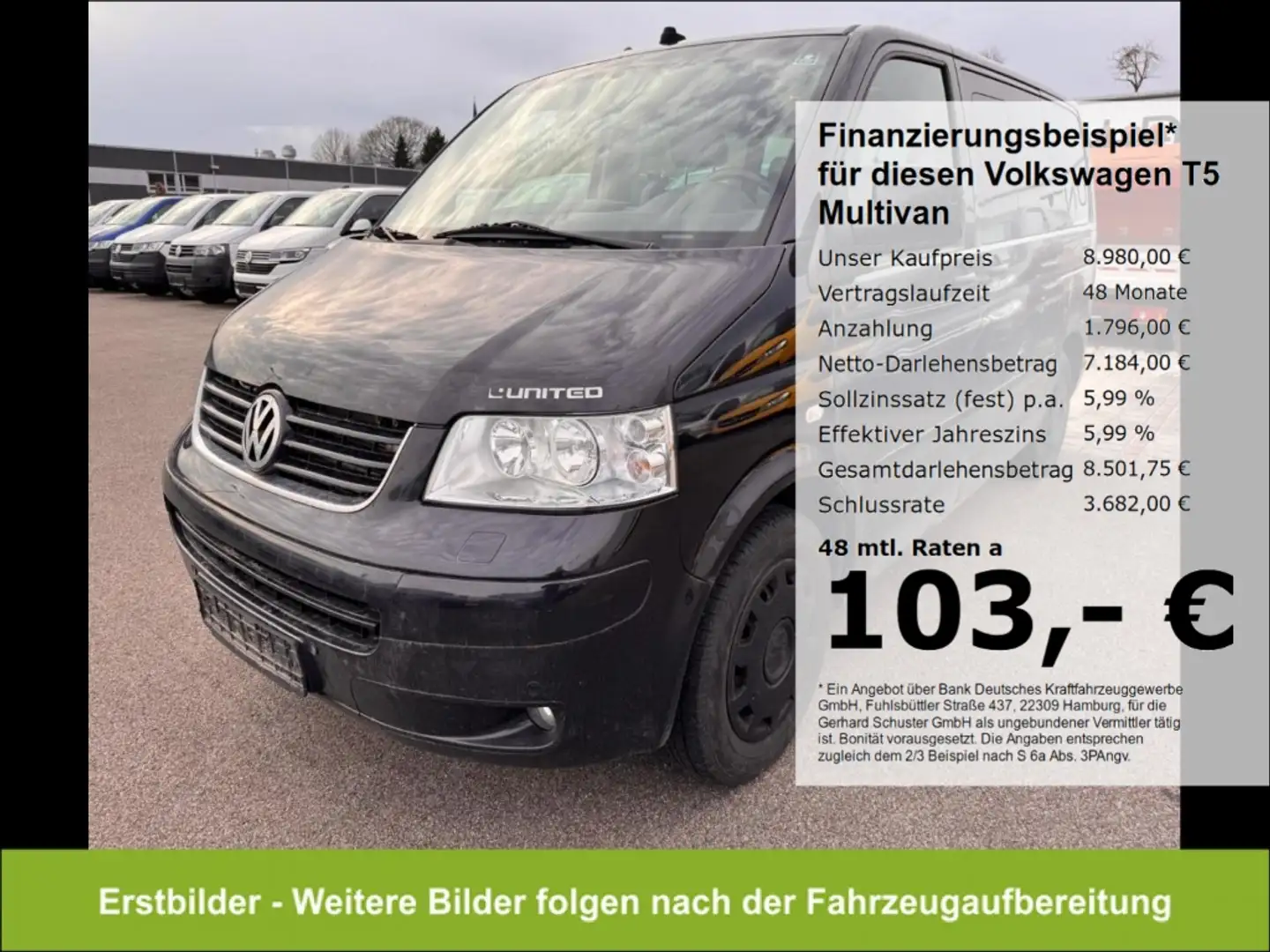 Volkswagen T5 Multivan UNITED 2.5TDI*AHK Tempo Navi SHZ PDC Negru - 1