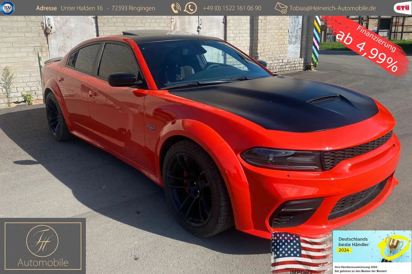 Dodge Charger *6.4 Hemi*Widebody*Navi*SCATPack*1.Hand* Orange - 1