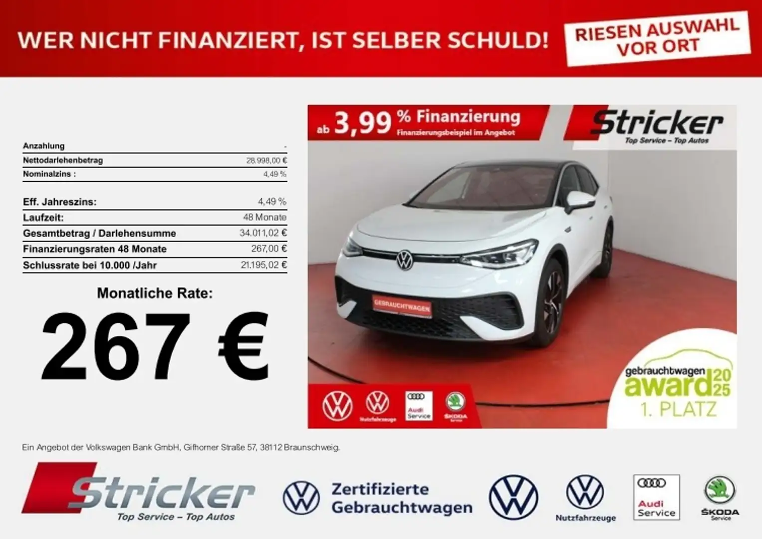 Volkswagen ID.5 Pro Performance 150/77 267,-ohne Anzahlung AHK Pa Weiß - 1