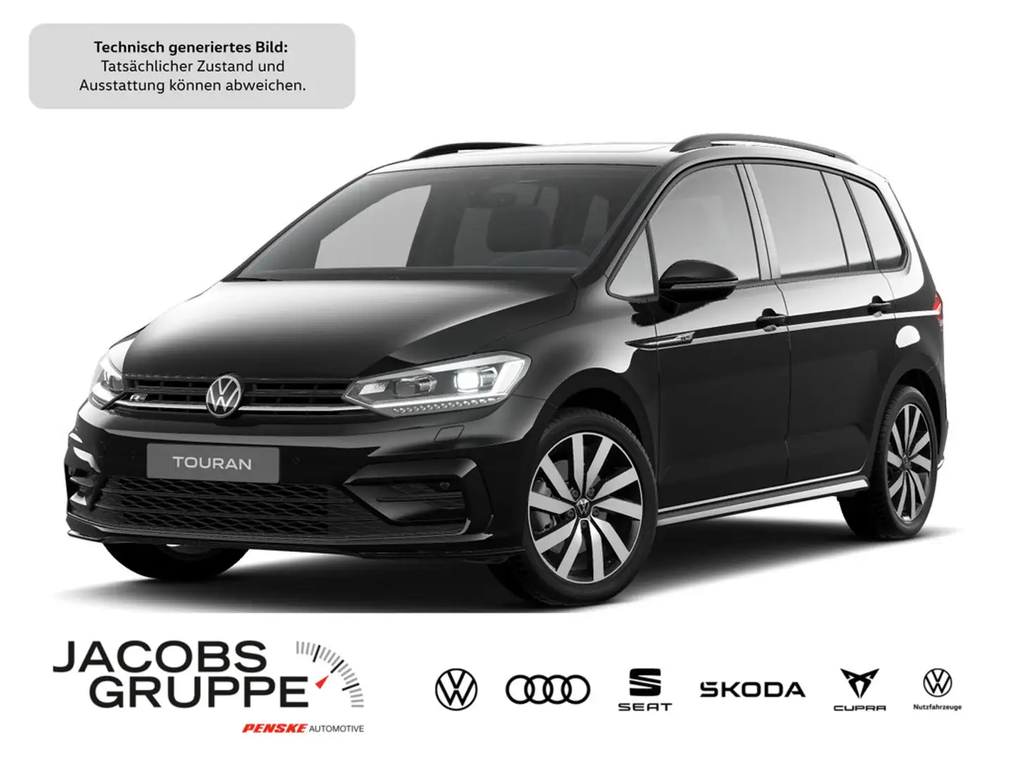 Volkswagen Touran 1.5 TSI R-Line "Black Style" DSG,Navi, Schwarz - 1