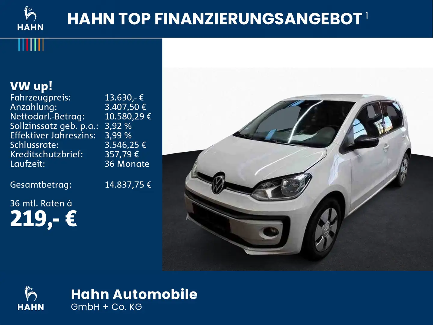 Volkswagen up! 1.0 Active Cam Climatr. GRA LM PDC Sitzheiz Weiß - 2