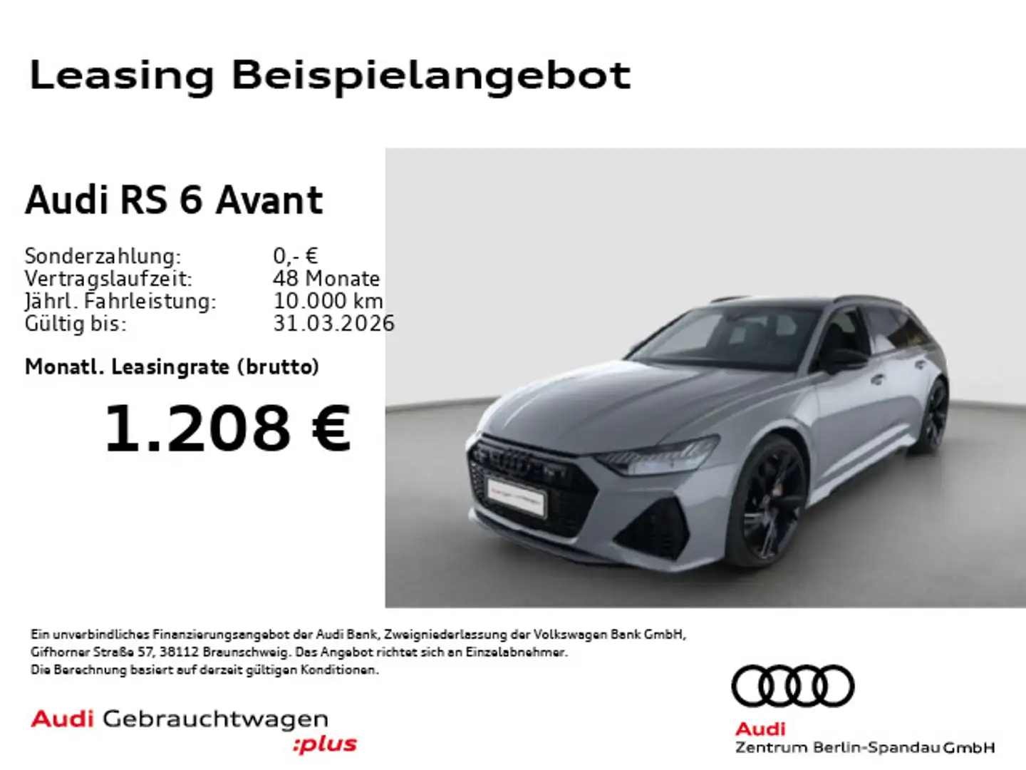Audi RS6 RS6 Avant *PANO*StdHz*HD-MATRIX*HuD*B&O*AHK* Grau - 1