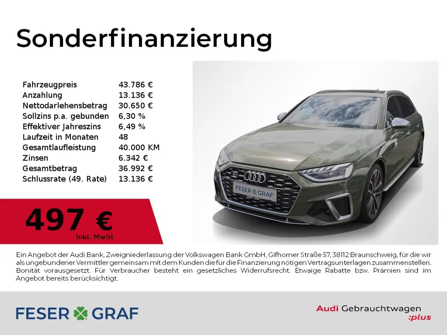 Audi S4 Avant TDI Pano,Standhzg,Matrix,HUD,AHK Verde - 1
