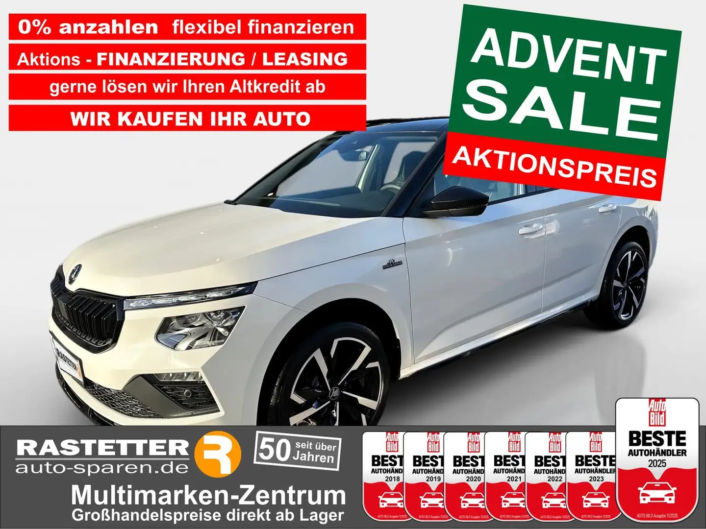 Skoda Kamiq TSI DSG Monte Carlo Zweifarb+Pano+AHK+Navi+18Z+Mat Alb - 1