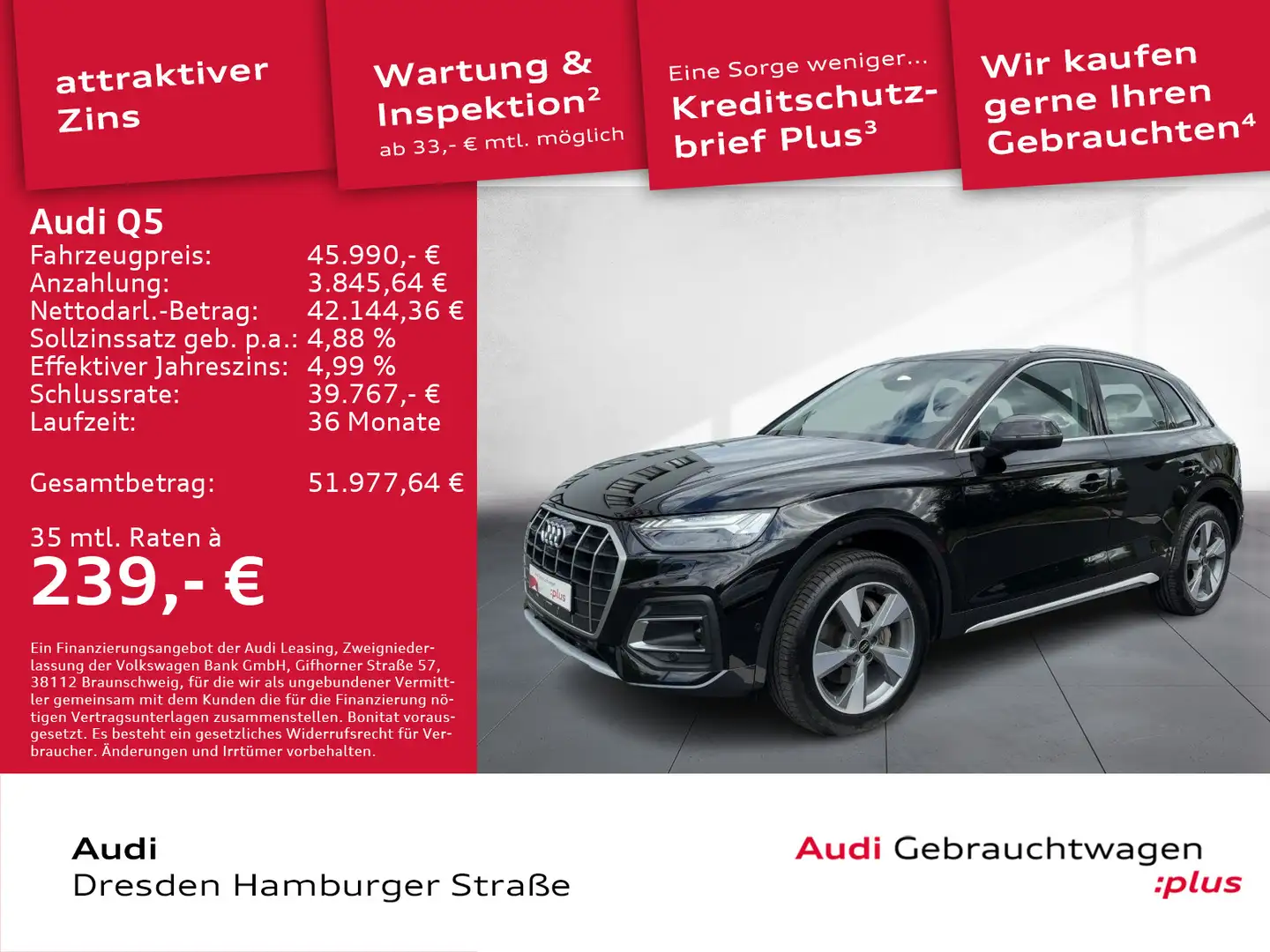 Audi Q5 SUV Advanced 40 TDI quattro Head-up AHZV S tr Schwarz - 1