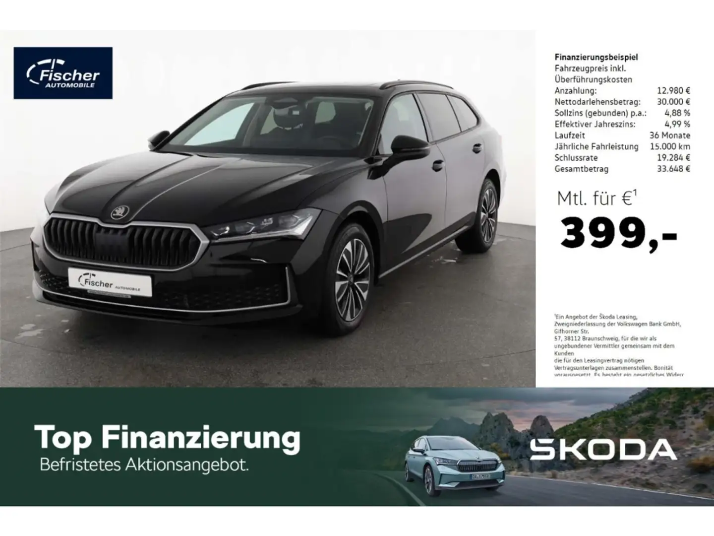 Skoda Superb Combi 2.0 TDI Selection DSG AHK/P-Dach Schwarz - 1