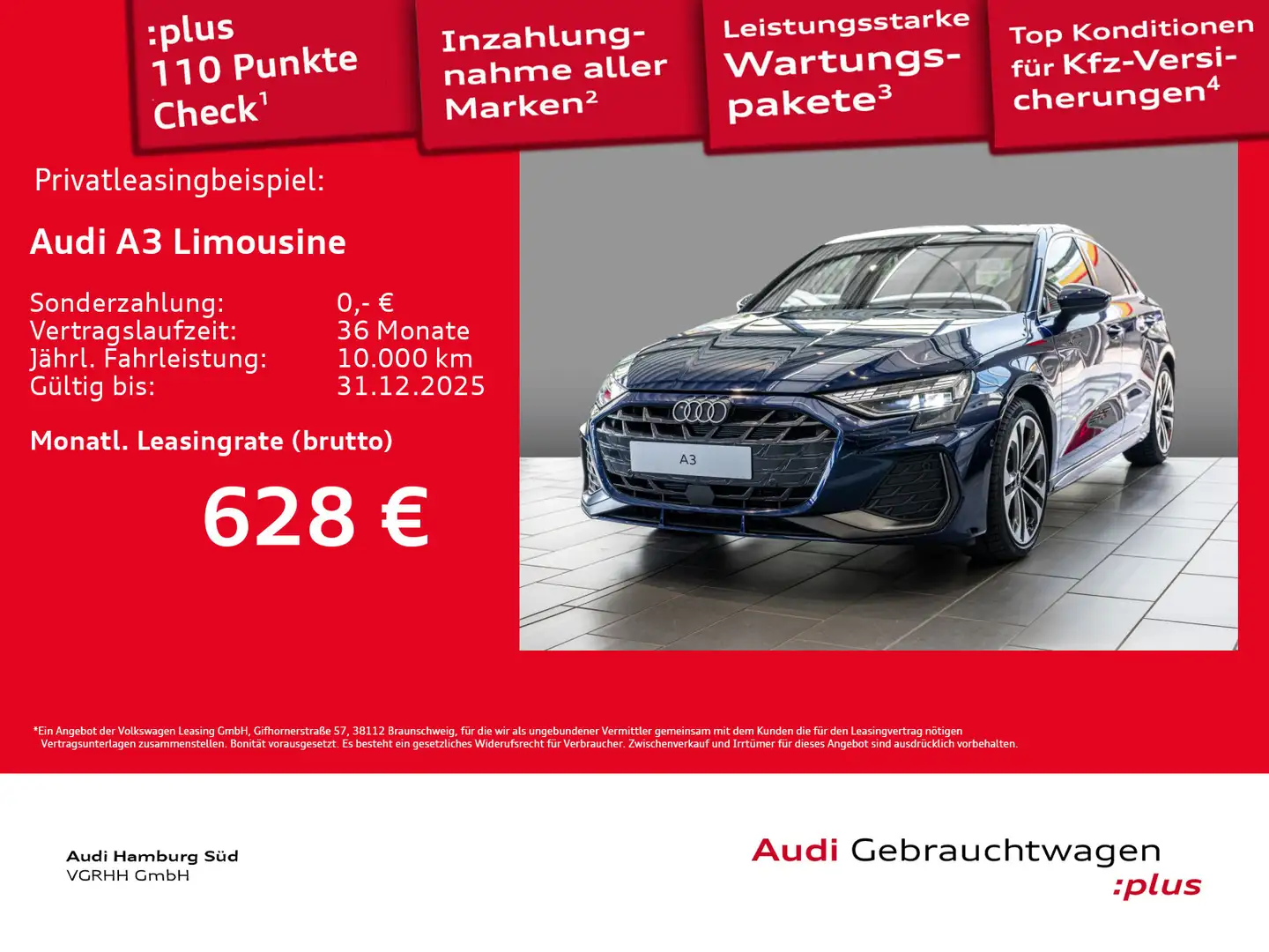 Audi A3 35 TFSI S tronic 2xS LINE/PANO/LM19 Blau - 1