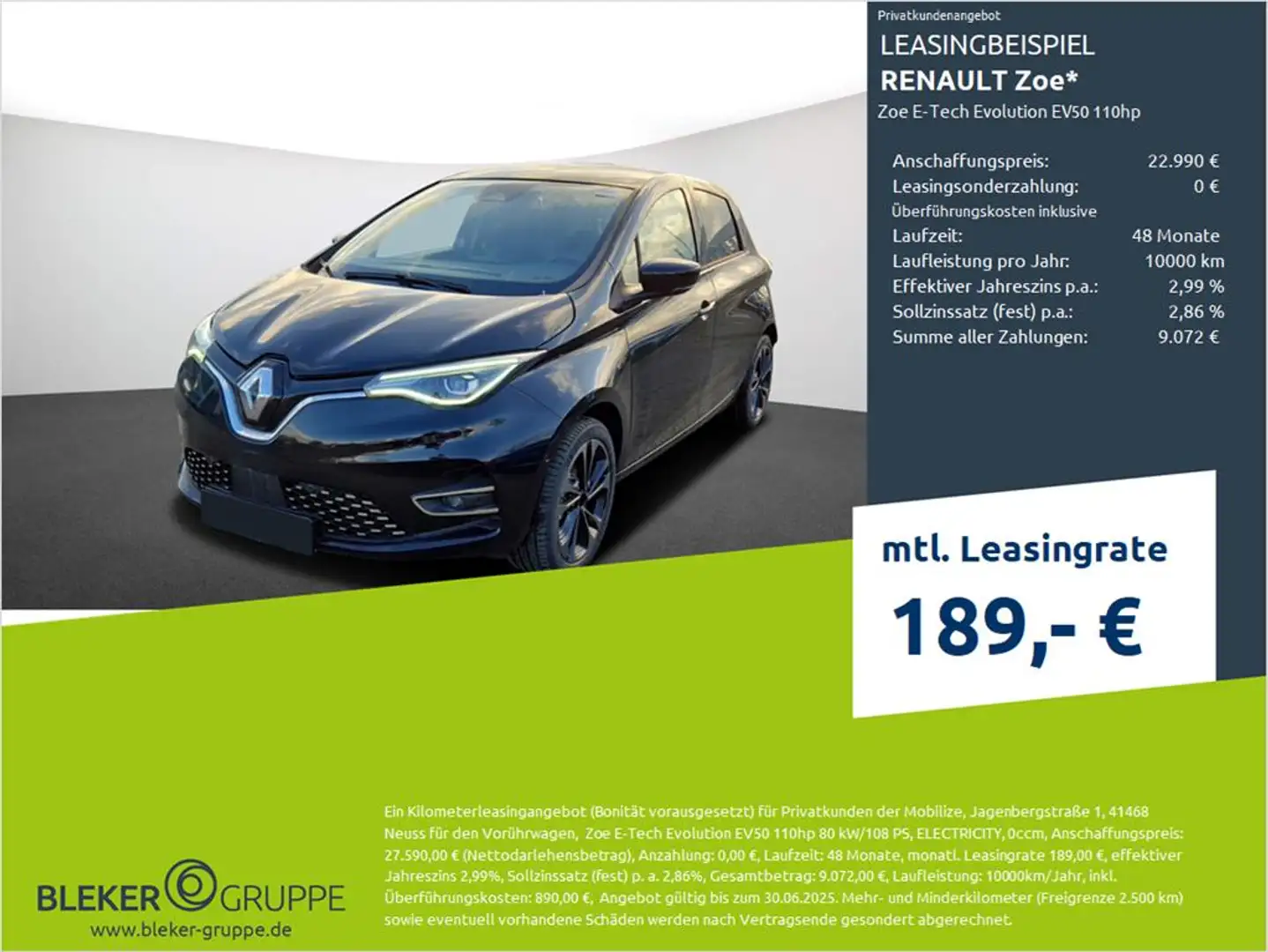 Renault ZOE Zoe Evolution Negro - 1