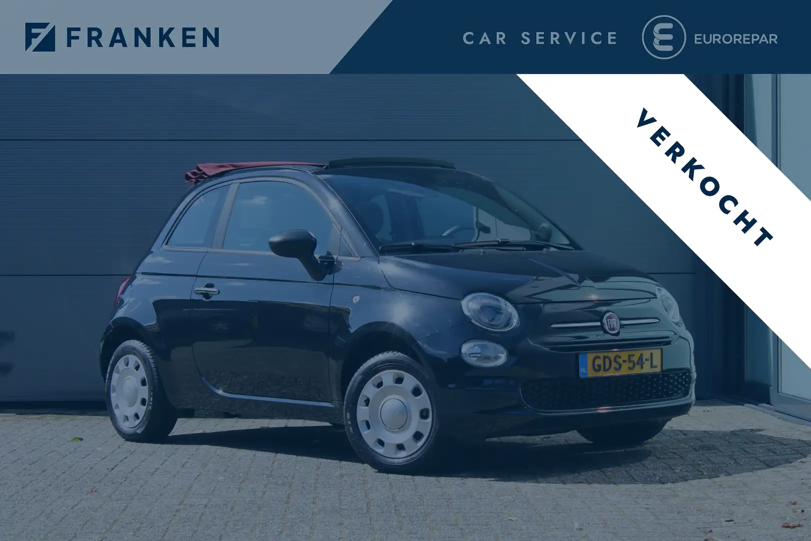 Fiat 500C 1.0 Hybrid | Cabrio | Cruise | CarPlay | DAB | Air Zwart - 1