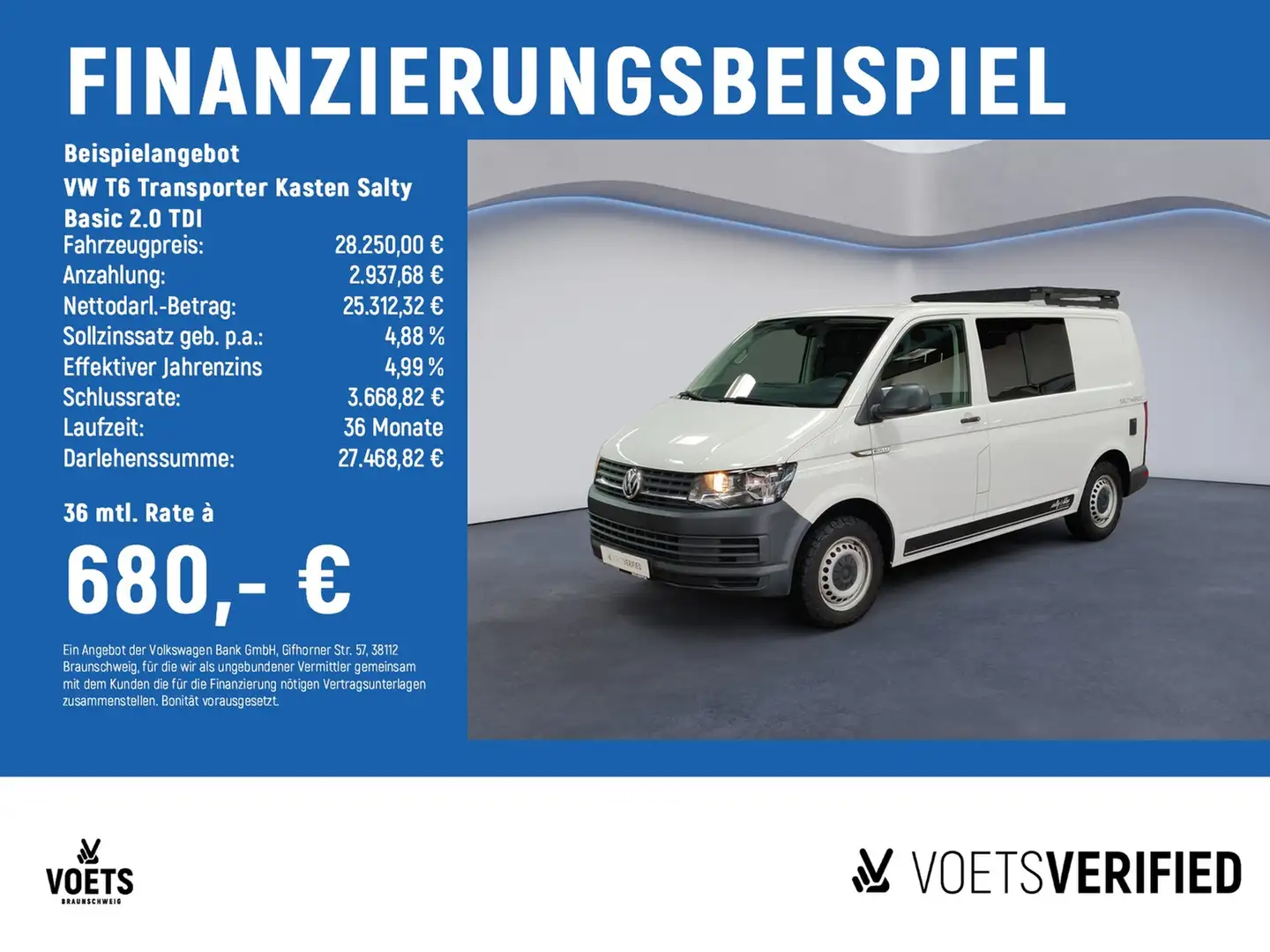Volkswagen T6 Transporter Kasten Salty Basic 2.0 TDI WoMo Zulassung Salty... Weiß - 2