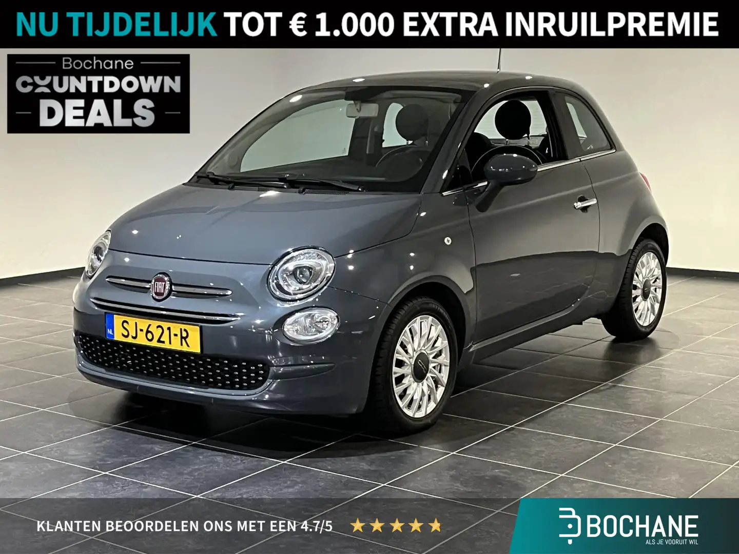Fiat 500 0.9 TwinAir Turbo Lounge | Panoramadak | Lichtmeta Gris - 1