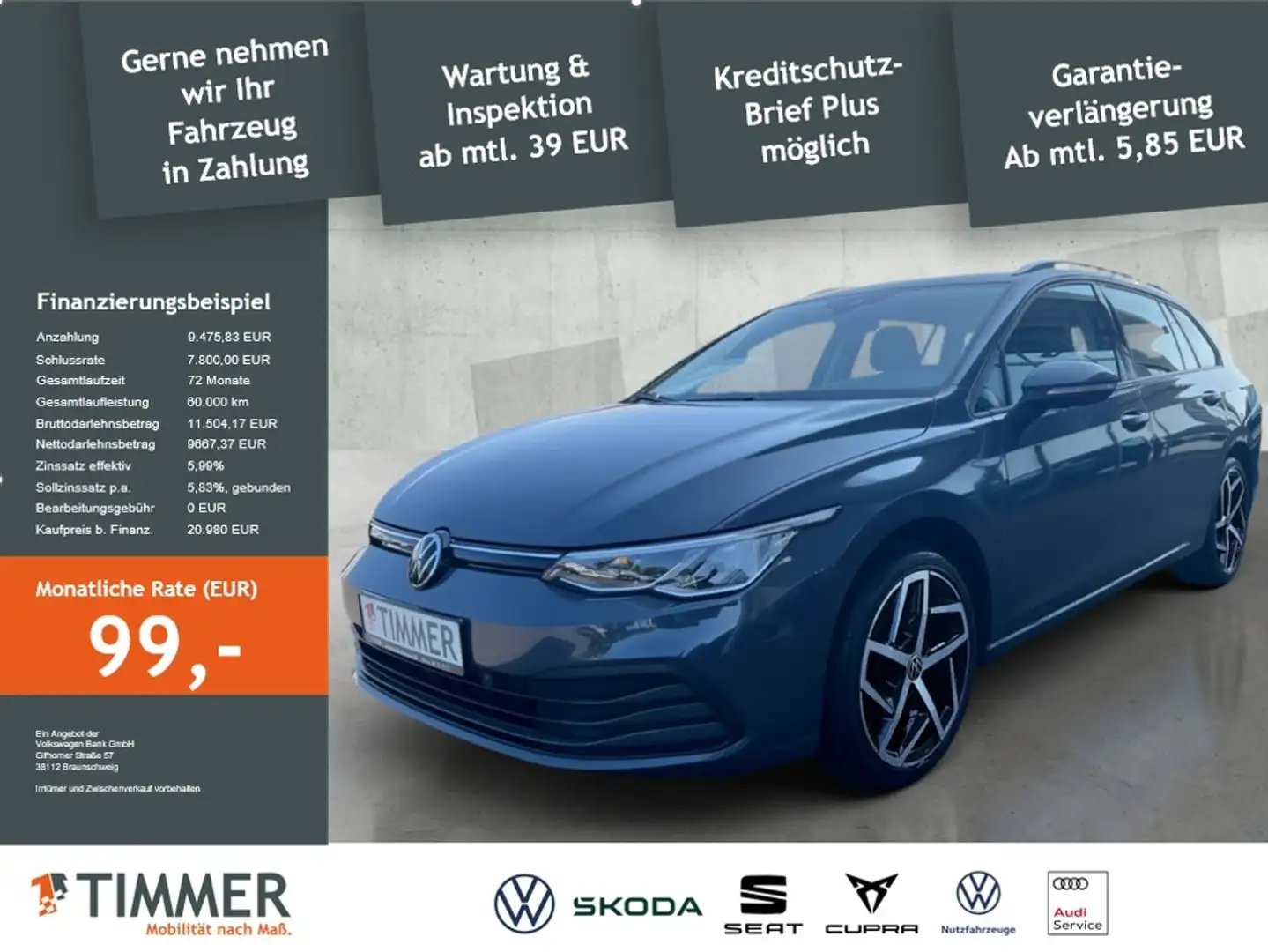 Volkswagen Golf Variant VIII Variant Golf VIII Variant 2.0 TDI *LED*LM18* Grau - 2