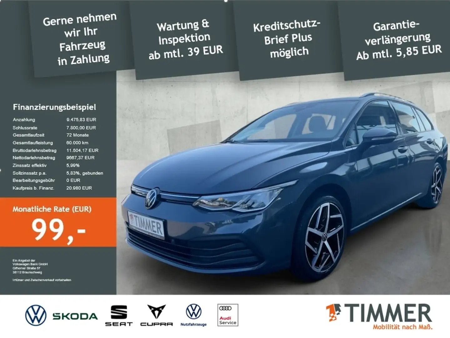 Volkswagen Golf Variant VIII Variant Golf VIII Variant 2.0 TDI *LED*LM18* Grau - 1