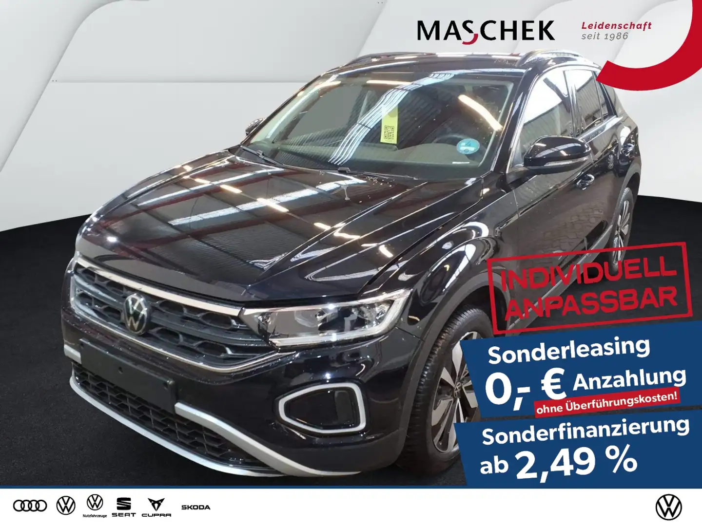Volkswagen T-Roc Goal 2.0 TDI DSG Sonderleasing! AHK Navi Schwarz - 1