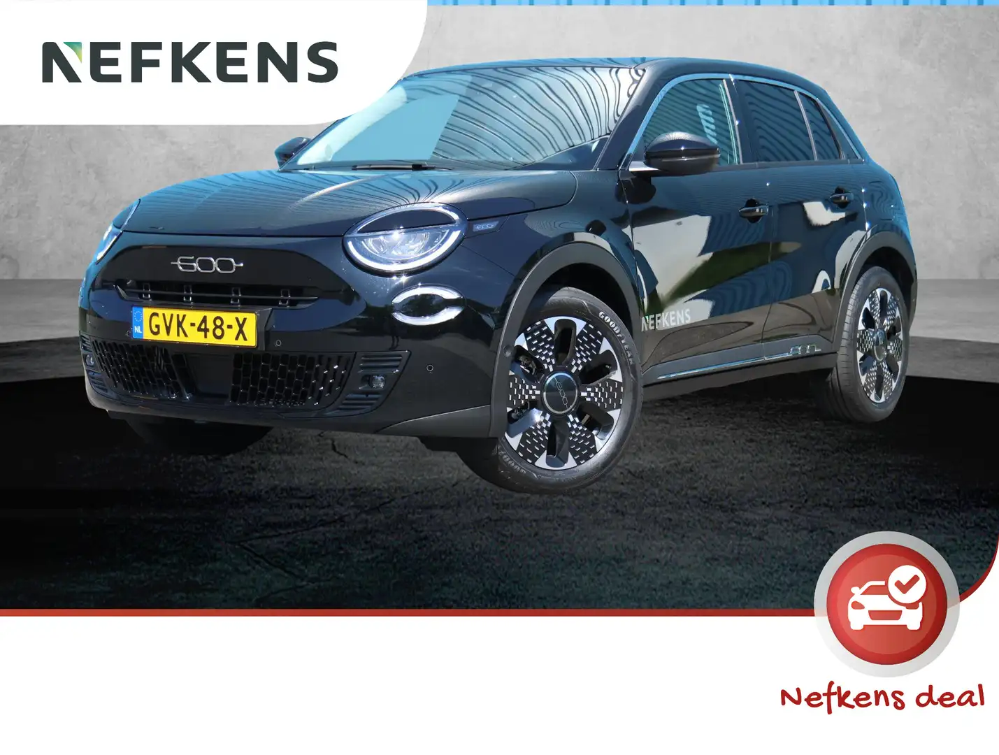 Fiat 600 1.2 110PK Hybrid La Prima | Adaptieve cruise contr Zwart - 1