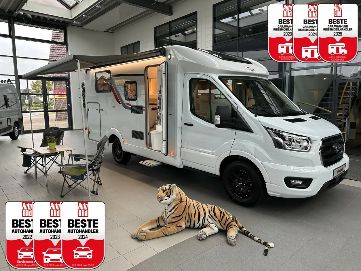 Bürstner Lineo T620 G Automatik Nur 3tkm +Einzelbett+Assist Blanc - 1
