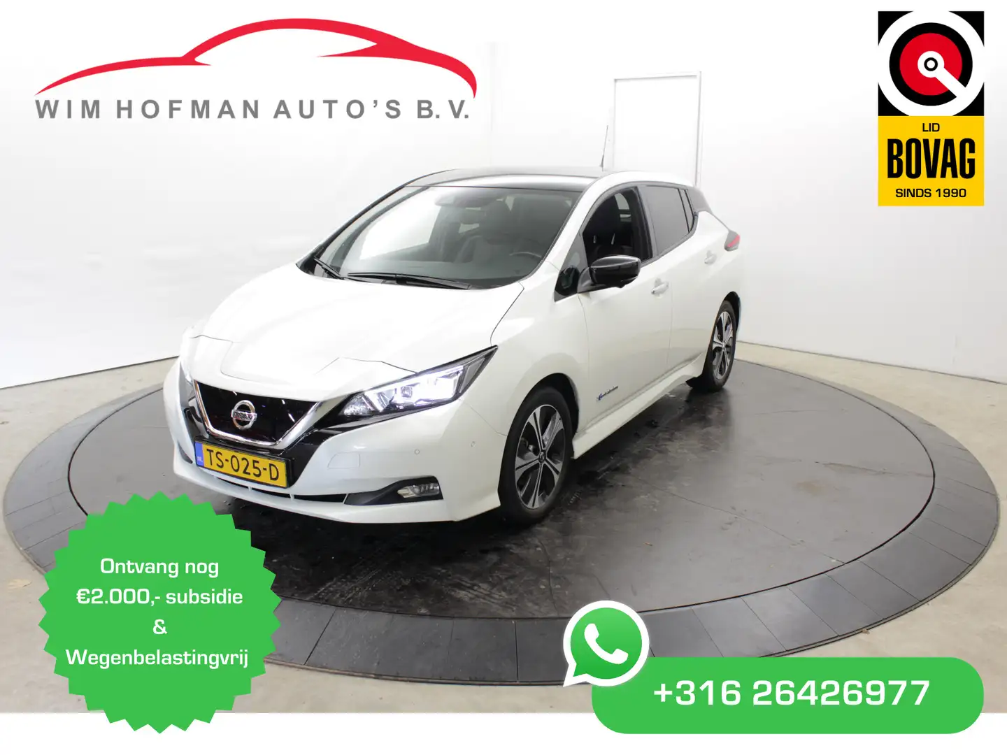 Nissan Leaf Tekna 40 kWh Vol Leer 360°Camera Bose Wegenbelasti Blanc - 1