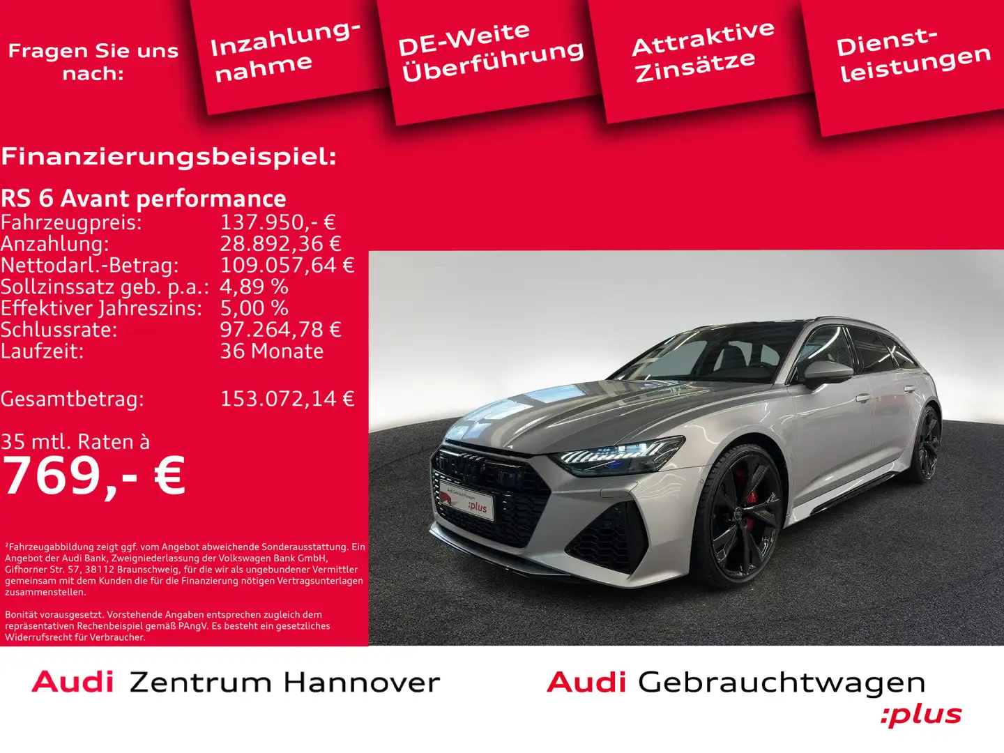 Audi RS6 463(630) kW(PS) tiptronic Argent - 1
