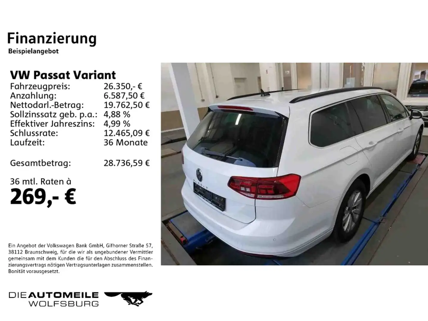 Volkswagen Passat Variant 2.0 TDI DSG Business LED/Stand/AC Weiß - 2