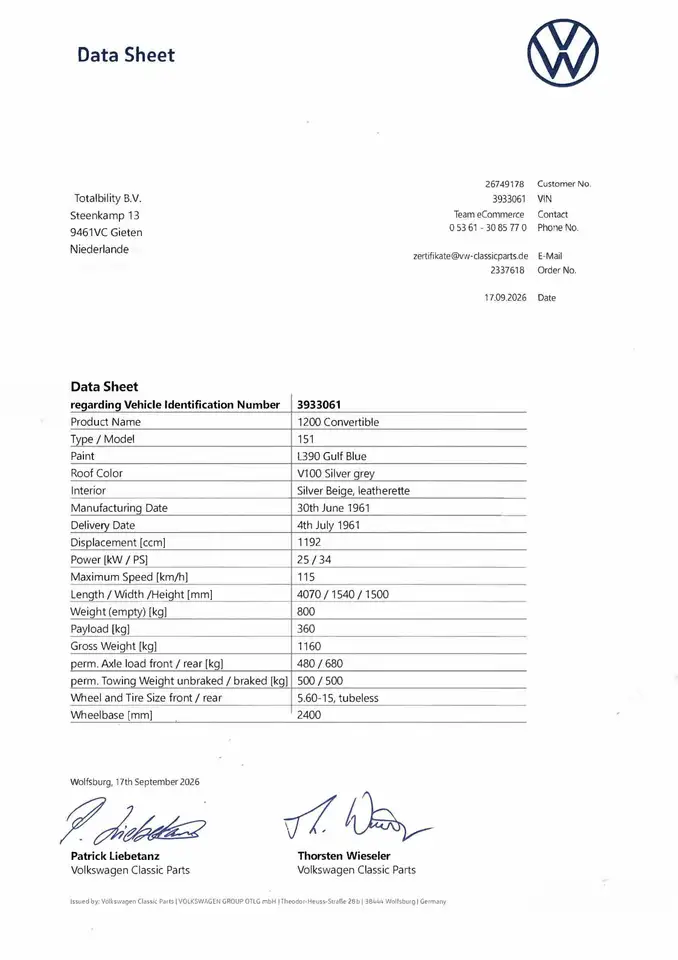 Volkswagen Kever Matching Numbers | Originele L390 Gulf Blue | Volk, foto 7