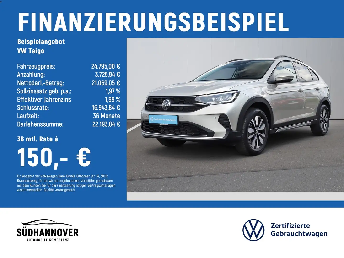 Volkswagen Taigo Move 1.0 TSI DSG AHK+NAVI+LED+PDC+SHZ Silber - 2