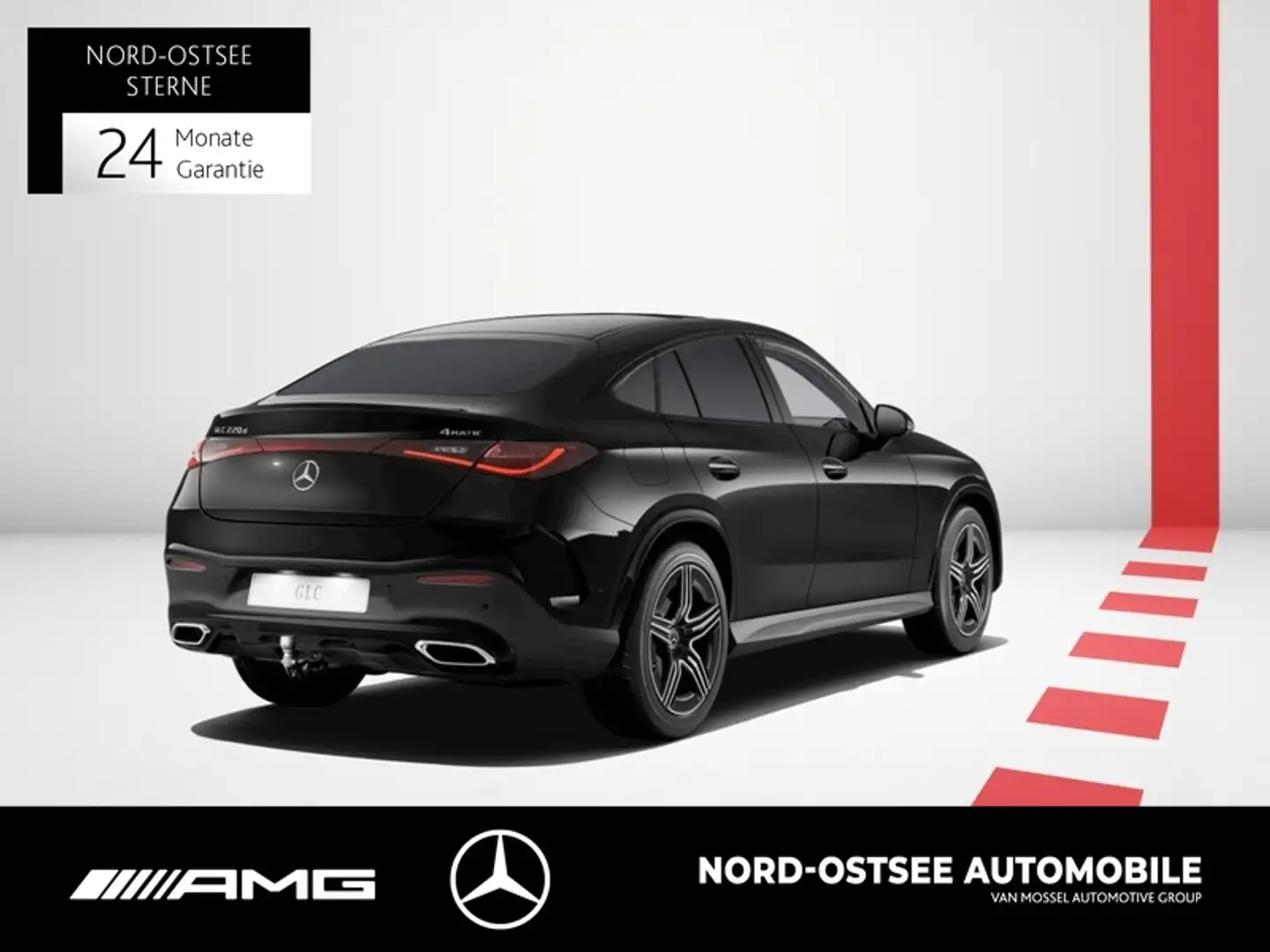 Mercedes-Benz GLC 220 d 4M AMG COUPÉ NIGHT AHK PANO 360 SHZ Schwarz - 2