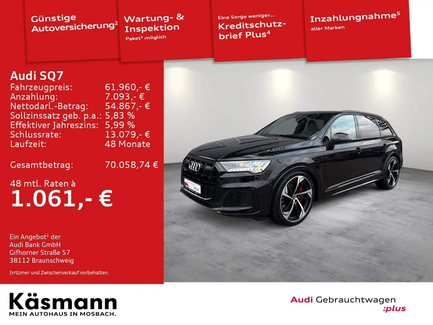 Audi SQ7 TDI qu 7 SITZE HD-MATRIX AHK HUD PANO STDHZ Noir - 2