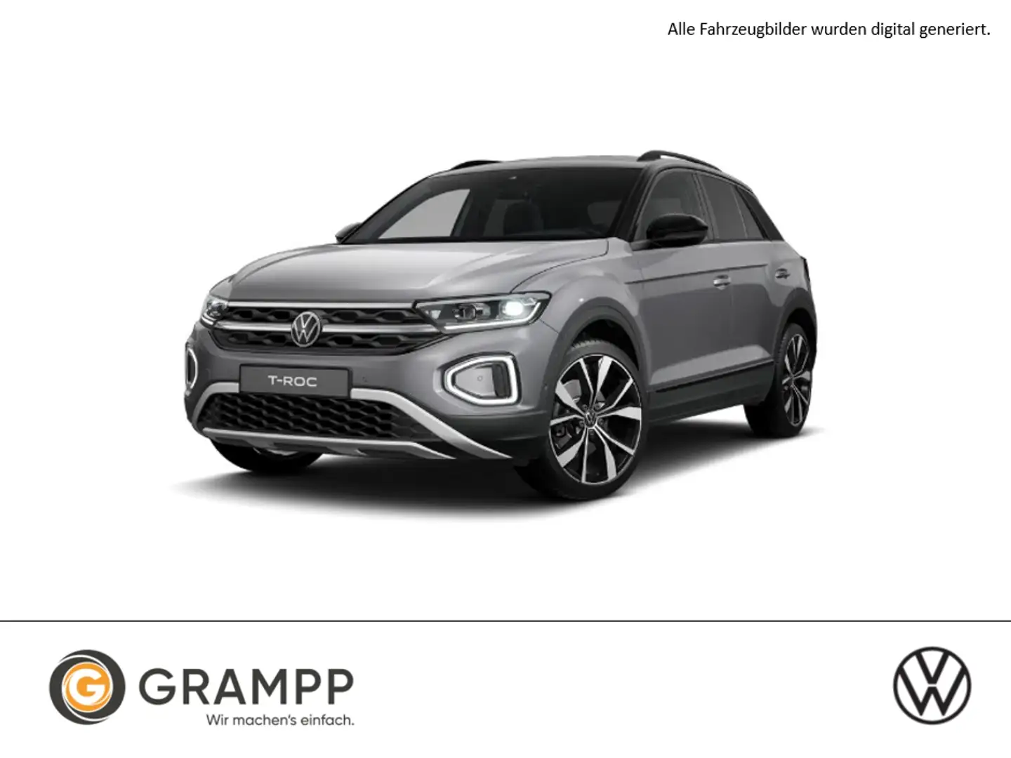 Volkswagen T-Roc STYLE 2.0 l TDI (150PS) DSG WINTERRÄDER+AHK+NAVI ( Grau - 1