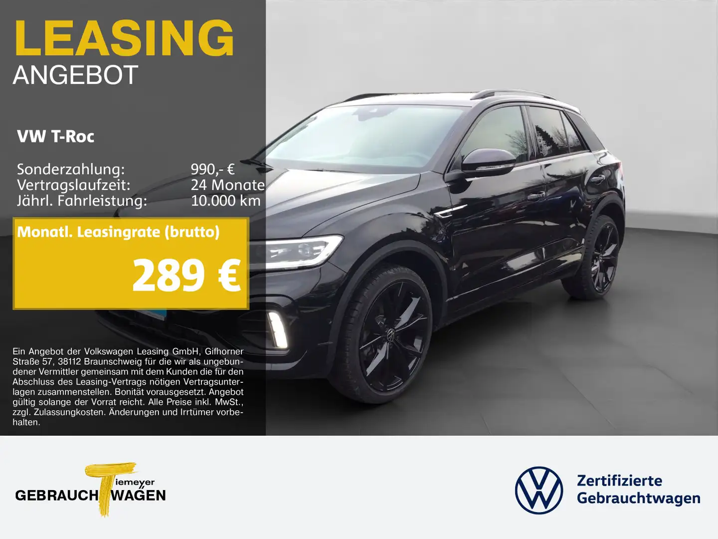 Volkswagen T-Roc 2.0 TDI DSG R-LINE BLACK LM19 STHZG DCC AH Schwarz - 1