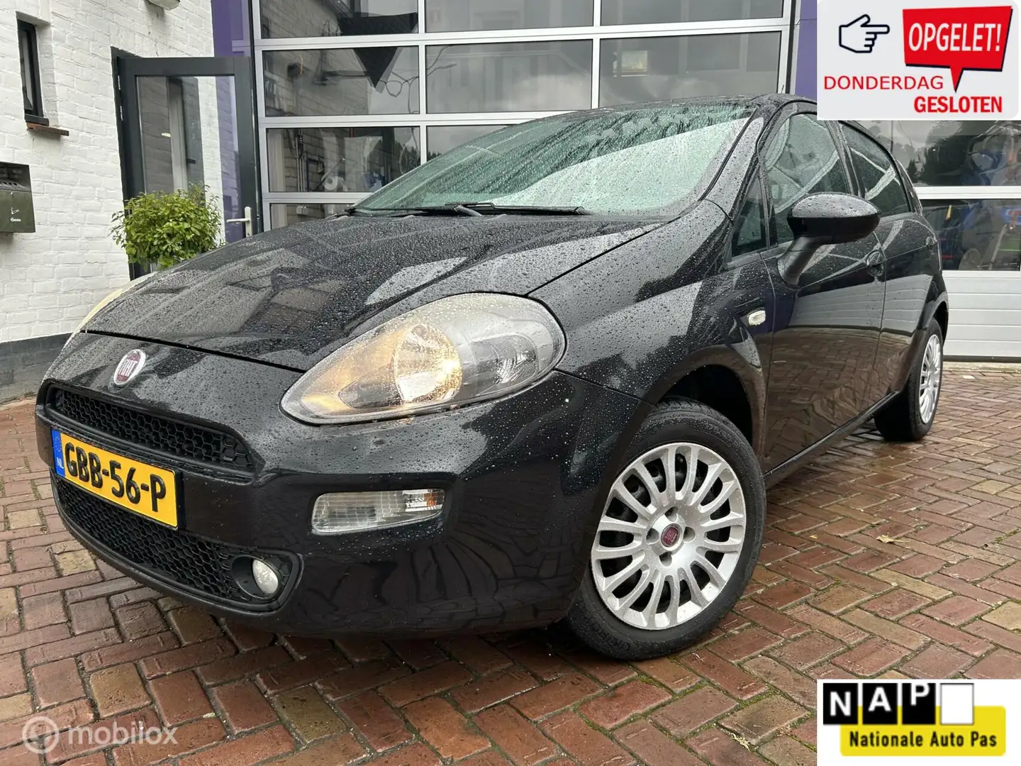 Fiat Punto Evo 1.2 Pop * 5 DRS * AIRCO * Zwart - 1