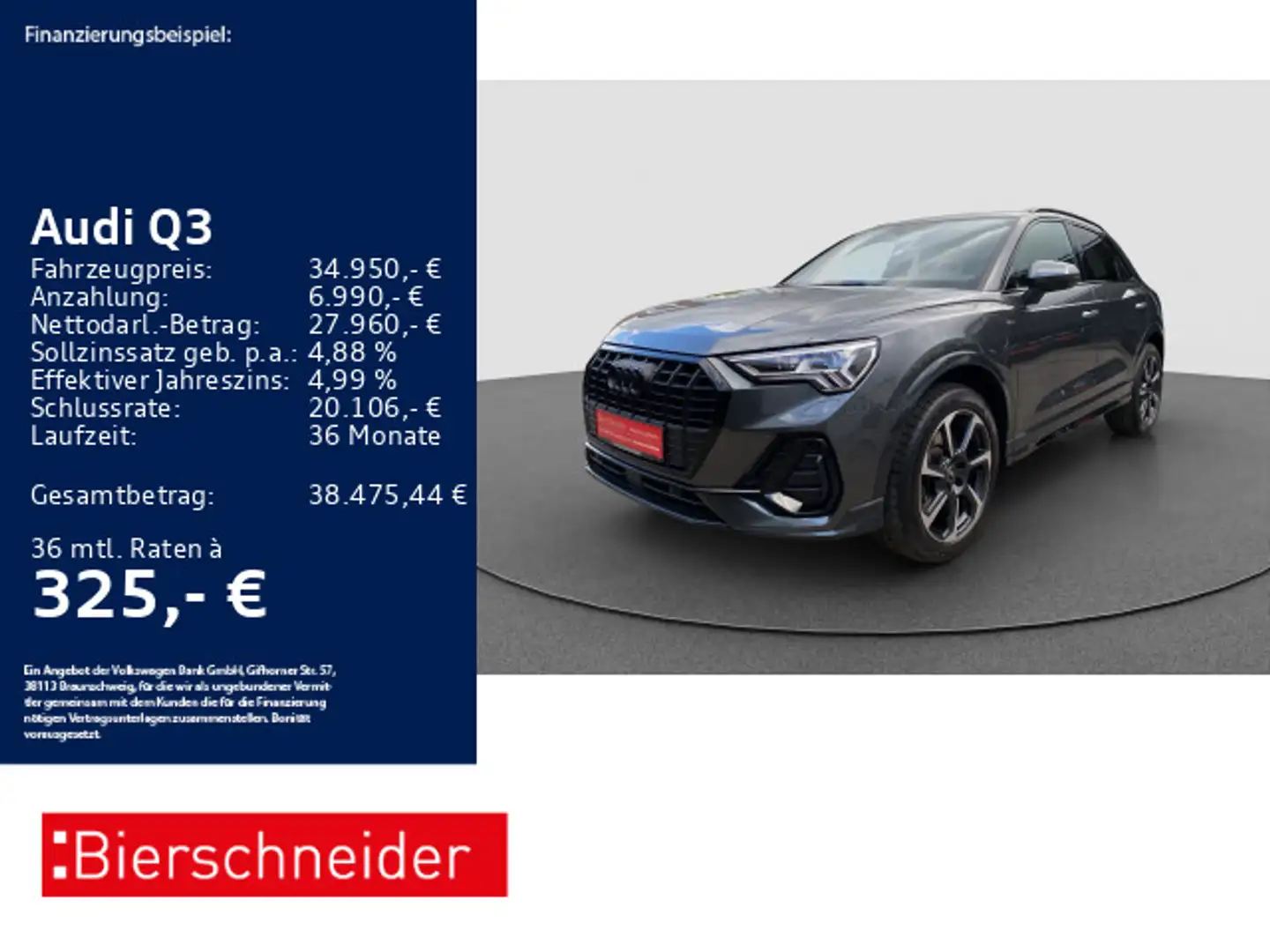 Audi Q3 45 TFSI e S-Line Black 19 MATRIX PANO ACC 360 Grigio - 1