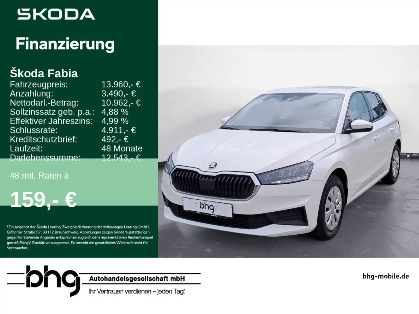 Skoda Fabia 1.0 MPI Active Weiß - 1