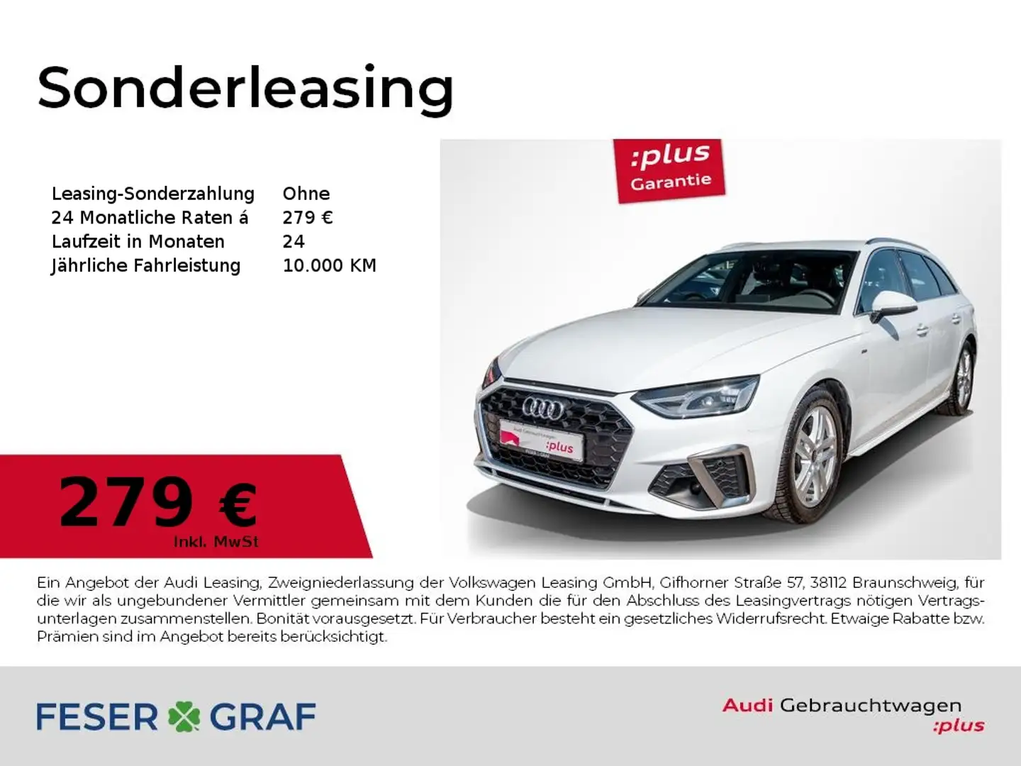 Audi A4 Avant 35 TFSI S line /Leder/Navi+/ACC/Kamera Weiß - 1