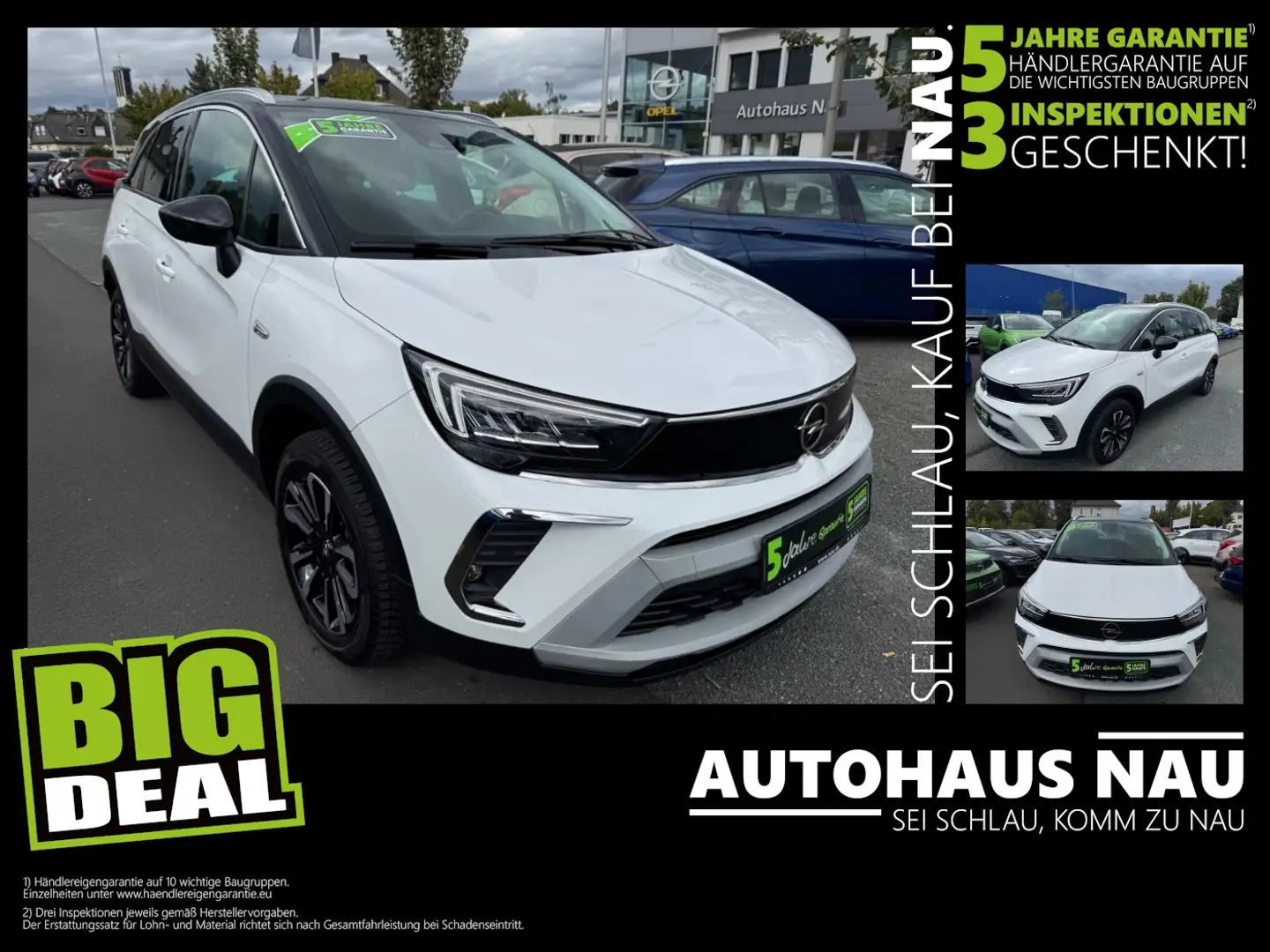 Opel Crossland 1.2 Turbo Elegance LED+2xKlimaautomatik Inkl. Insp Blanc - 1