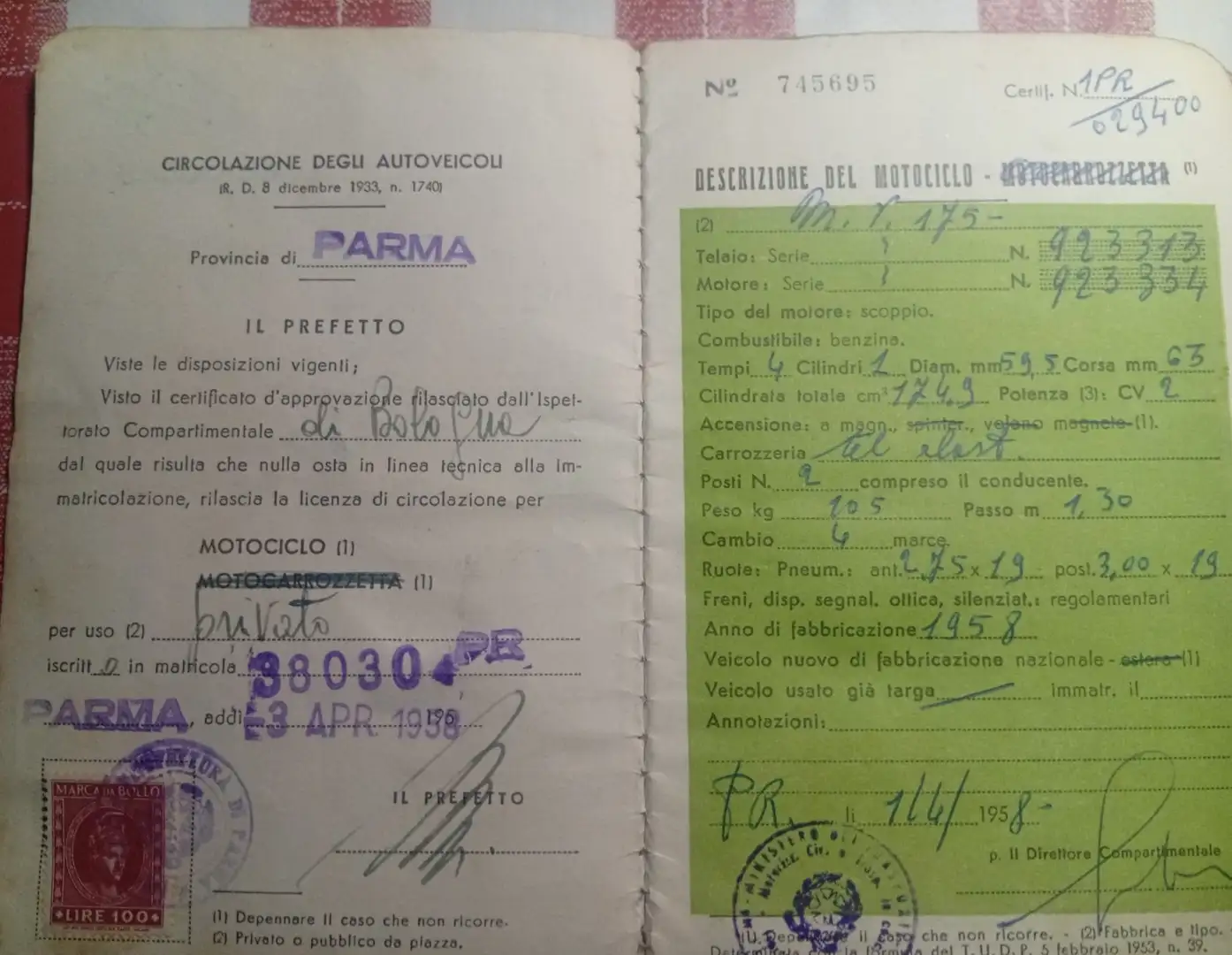 MV Agusta 175 anno 1958 - 1