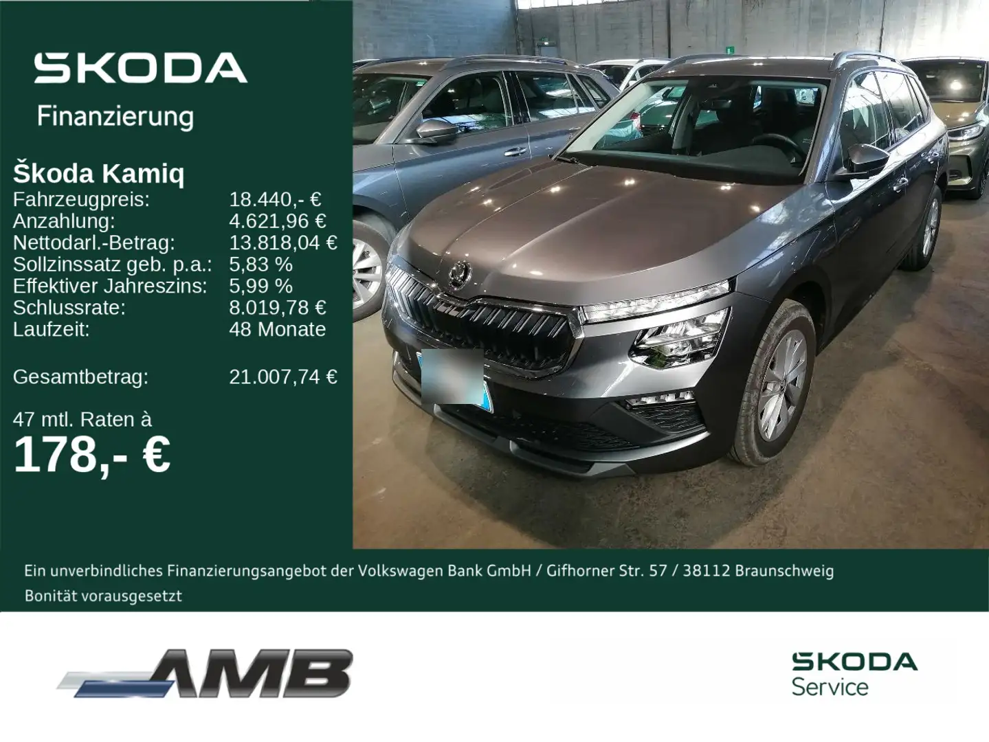 Skoda Kamiq Selection 1.0 TSI LED/Klima/Einparkhilfe Grau - 1