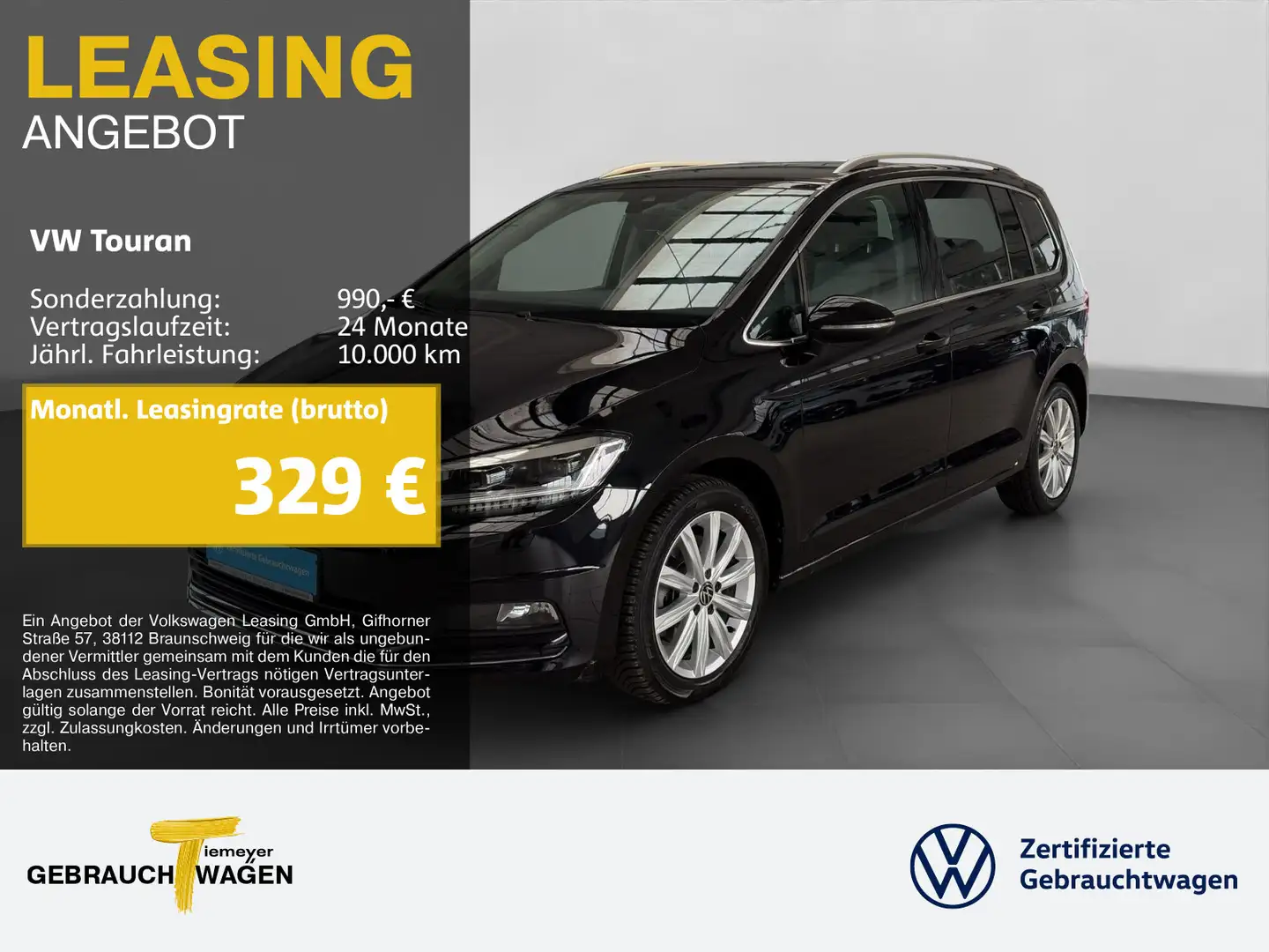 Volkswagen Touran 2.0 TDI DSG HIGHLINE 7-SITZE AHK NAVI KAM Schwarz - 1
