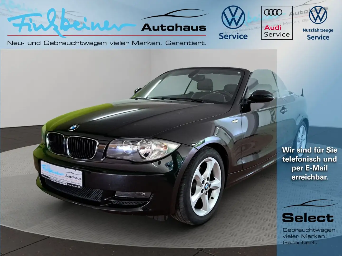 BMW 118 i Cabrio 2.0l Klima PDC el. Fenster Noir - 1
